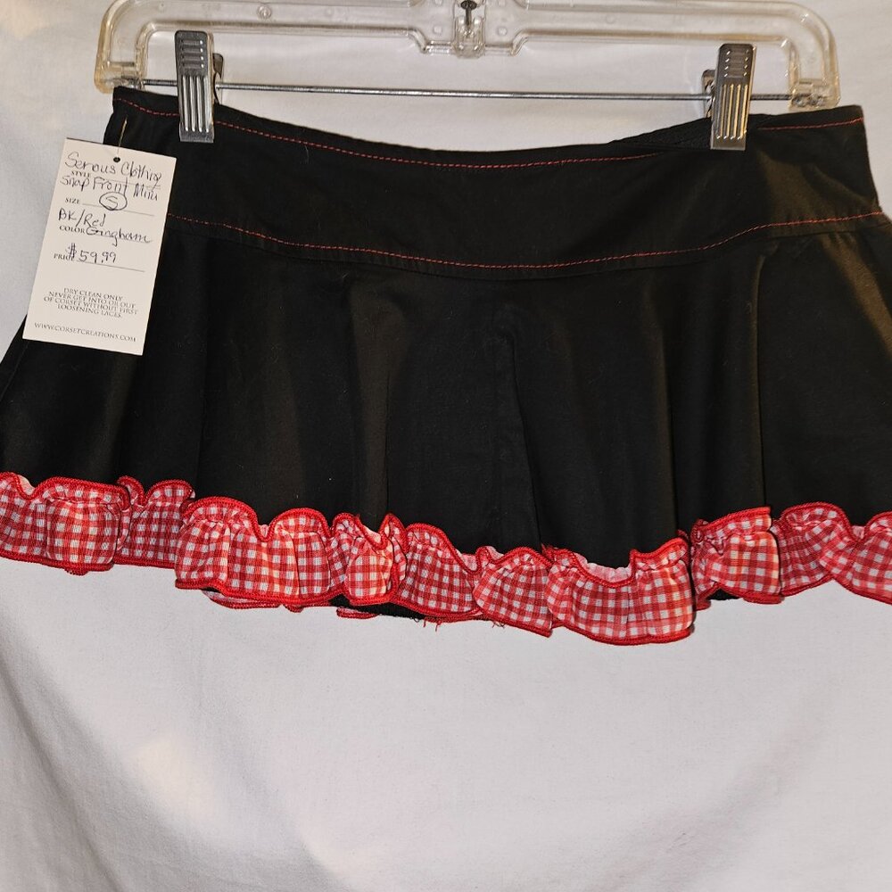 NWT Serious Clothing Micro Mini Snap front Skirt SMALL - Picture 2 of 15